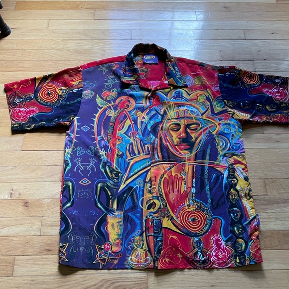 Carlos by Carlos Santana Men’s XL Abstract Art Casual Vintage Lightweight Pop - Picture 3 of 6